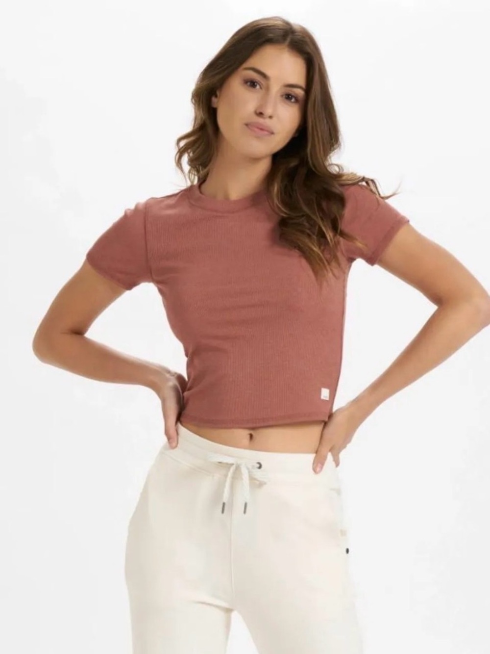 Vuori Pose Fitted Tee Dusty Rose L